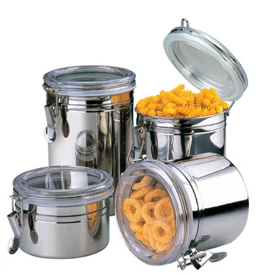 

Wholesale heat-resistant Stainless Steel Storage Jar With Plastic Cover Jars Seal Lids, Customized