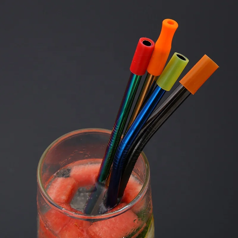 

Food Grade Cheap Straw Silicone Tips Cover Fit for 6mm 8mm 12mm Diameter Stainless Steel Straw, Colorful