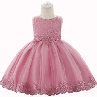 

2019 baby dress skirt female baby lace sequin princess dress age full moon wedding dress