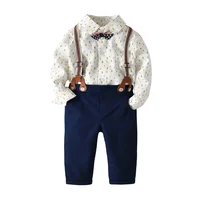 

Toddler Children Clothes Suits Gentleman Style Baby Boys Clothing Sets Shirt Bib Pants Autumn Kids Infant Costume Y11469