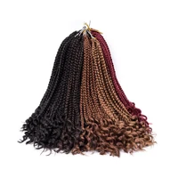 

14 Inch 24 stands Crochet Hair Box Braids Curly Ends Goddess locks Crochet Hair Extension