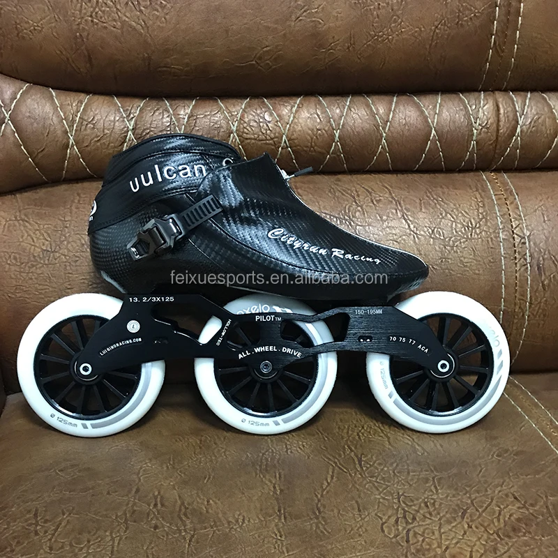 

3 wheels profession speed inline skates full carbon fiber competition roller skate shoes 125mm 110mm 100mm 90mm