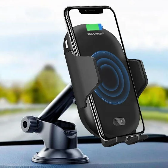 

For iphone XS/Max 10W Infrared Sensor Wireless Car Charger Phone Charging Pad Holder Qi Fast Car Mount Charger C9/C10/C13, Black