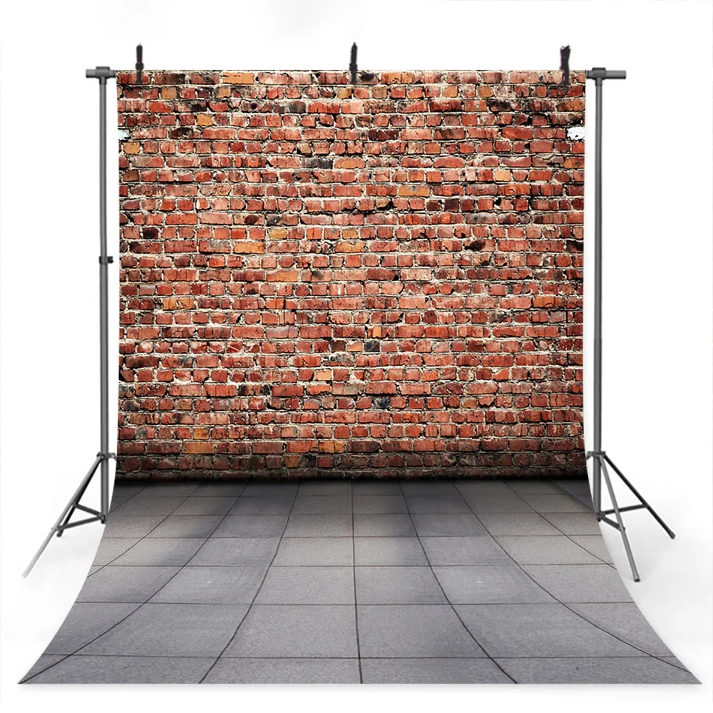Red Brick Wall Retro Texture Photography Studio Backdrop for Newborns and Children