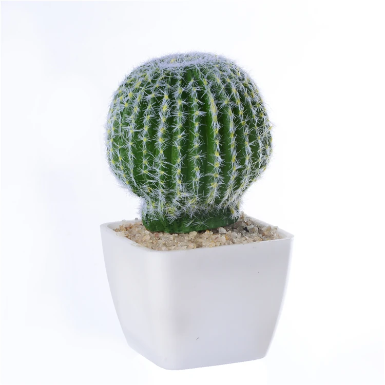 
Artificial Cactus Succulents potted with plastic material white base for Desk decoration house decoration 