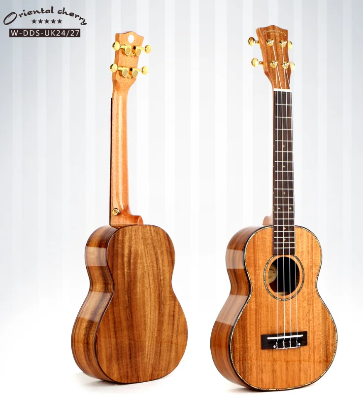 

High quality 24'' concert solid Acacia ukulele OEM custom