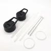 two lid with straws brush silicone loop flip top cap for wide mouth flask