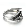 High quality assured big black interchangeable stone rings for women