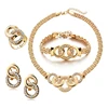 Hot Sell Lady Jewelry Statement African Rhinestone Gold Jewelry Sets For Evening Party