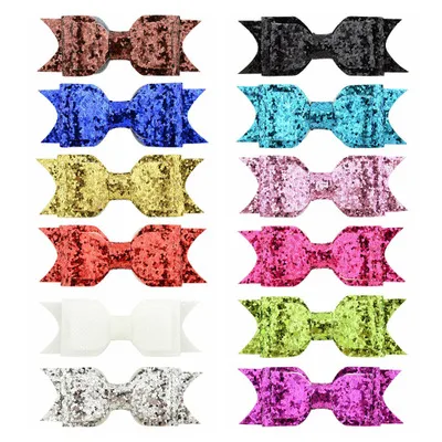 

free shipping popular glitter sequined bow hairpin children's hair accessories, Picture/custom