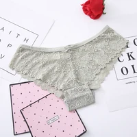 

Ladies lace sexy low waist lace underwear foreign trade triangle large size ice silk seamless underwear women