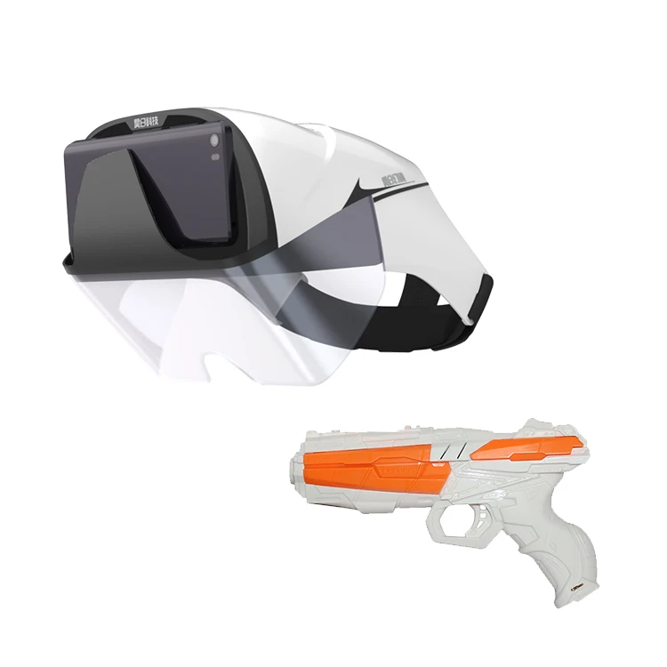 

2019 Funny Plastic VR glasses AR Augmented Reality Glasses with AR Guns, White