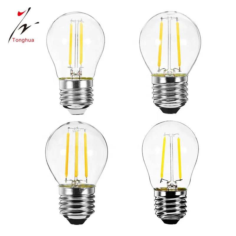 

Tonghua High Quality Small E27 LED Filament Dimmable Clear Glass Edison Blub 220V E14 Lamp Holder Decorative Chandelier G45