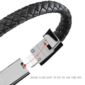 Braided Leather Bracelet Android & Type C Devices