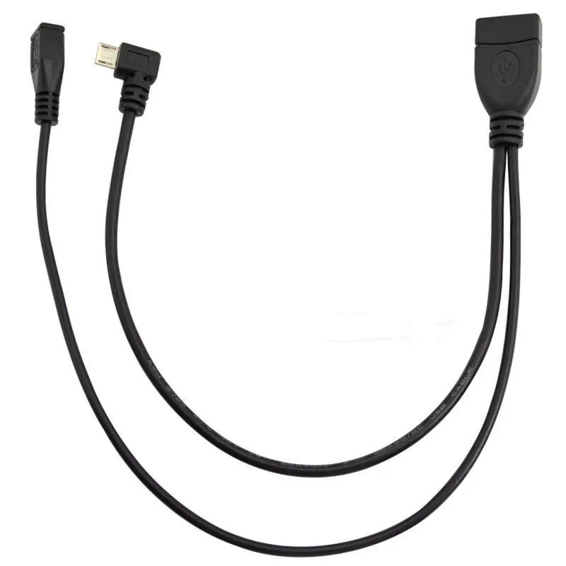 

Micro USB OTG Host data cable with external power supply, Mciron public 90 degree elbow + Micro mother