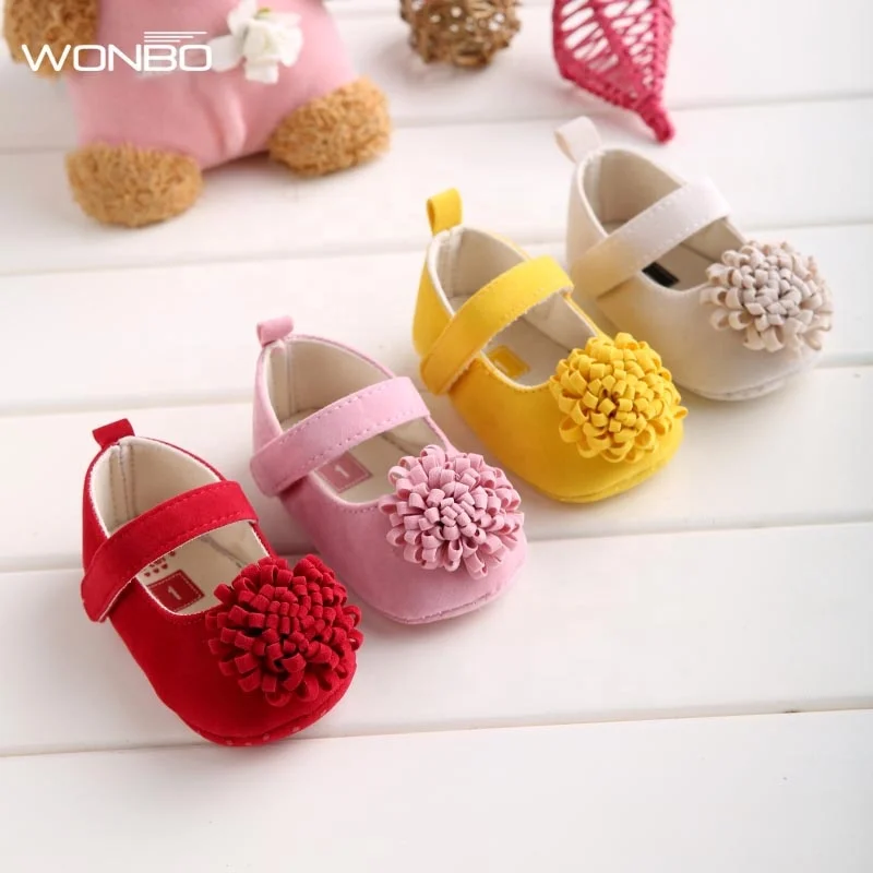 

Candy Colors Newborn Baby Prewalker Soft Bottom Anti-slip Shoes Footwear Classic Princess Girl Crib Mary Jane Big Flower Shoes