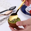 Long Handle Stainless Steel Spoons Fruit Grapefruit Spoon Mirror Polishing Dessert Coffee Stirring Spoons Tea Spoons for Kid17cm