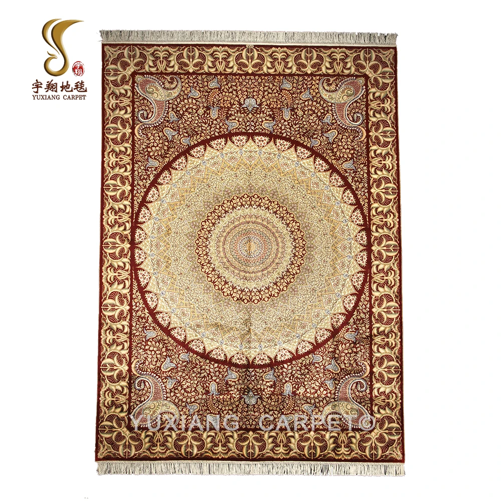 

Yuxiang 5x7ft area rug hotel room silk handmade carpet