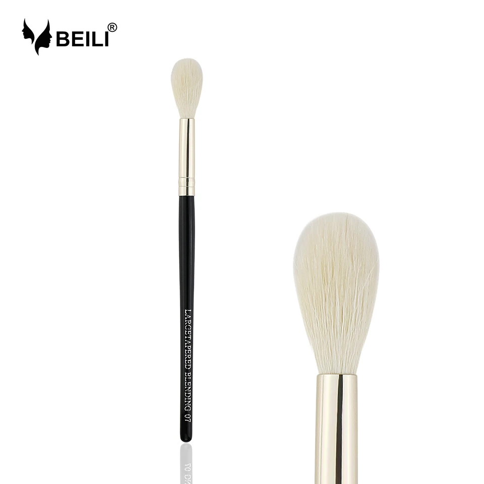 

BEILI Luxury Professional Makeup Brush Blending Cosmetic Natural Goat Hair Wood Handle Wholesale Private Label Logo Custom, Black