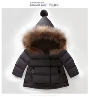 

Popular cotton fur hood children warm outwear girls jacket kid coat for winter