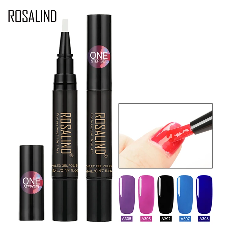 

Rosalind custom label nail art 5ml 24 colors 1 step gel color soak off nail uv gel nail polish one step gel pen for wholesale