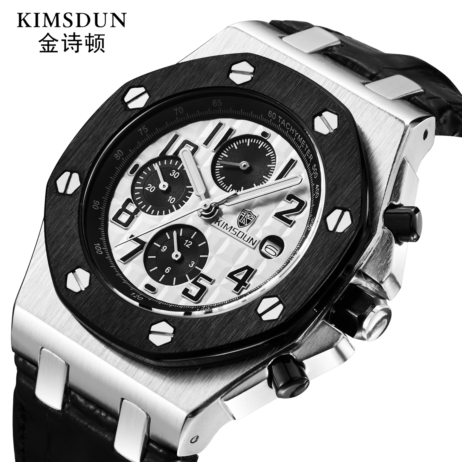 

2019 Relogio Masculino KIMSDUN Top Brand New Men Leather Waterproof Date Automatic Mechanical Watch Men's Watches Fashion Clock