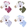 baby clothing sets for boys summer children cute embroidered teddy bear applique kids short sleevesuit