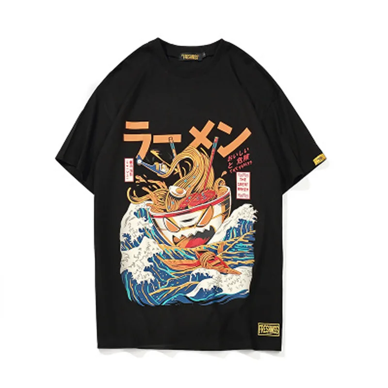 

New Hot Popular fashion Japanese style printing teenager tshirt 100% cotton men O-neck streetwear retro tees