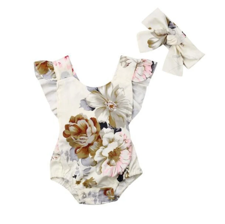 

2019 New Novelty Toddler Baby Romper Sleeveless Infant Baby Romper Set, Beige