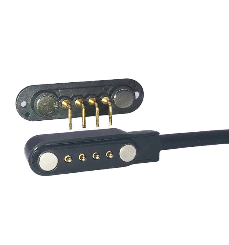 
PCB 4Pin Connector Male Female Connector Smartwatch,4 Pin Magnetic Connector 4 Pin Pogo Pin To Usb Cable 