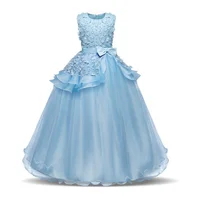 

Pabasana flower girl two piece wedding party dress of 9 years old girls cotton frock designs with high quality