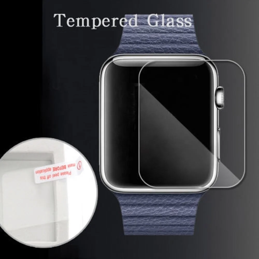 

Best selling 38mm/42mm clear touch screen tempered glass screen protector for Apple Watch, Crystal clear