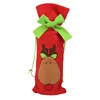 Christmas Gift Drawstring Tote Carrier Felt Wine Bottle Bag