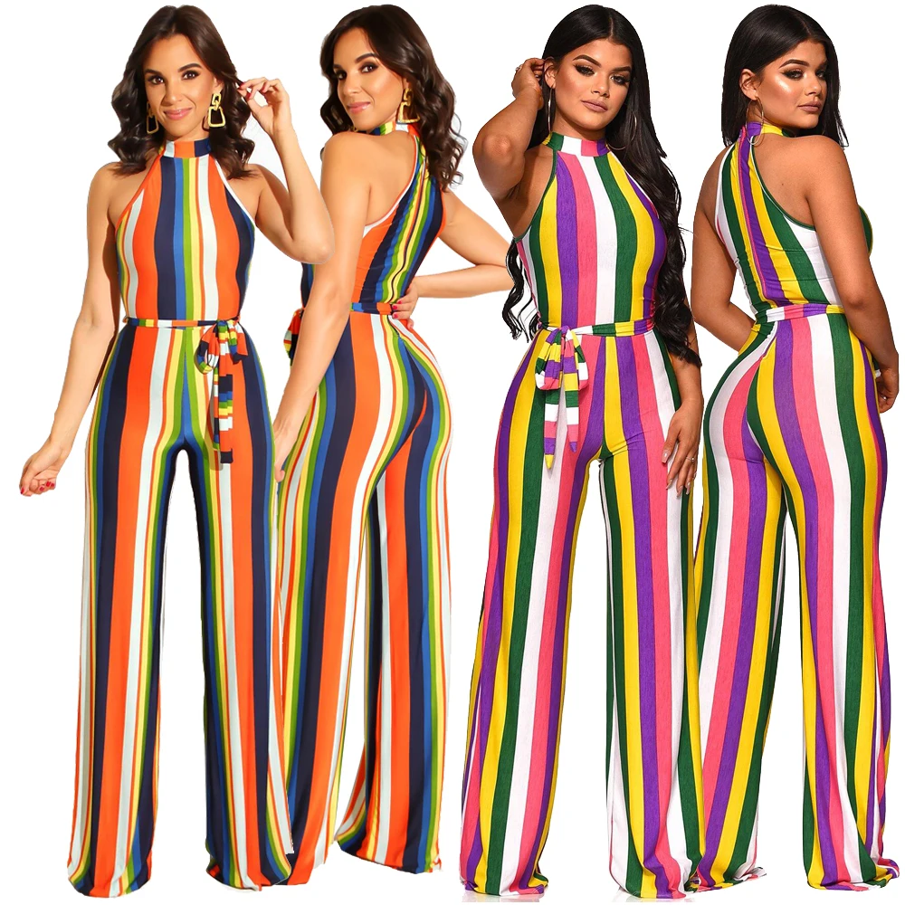 

Sexy loose pants fashion colorful printed casual loose jumpsuit, Shown