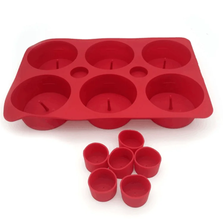 

New Design 6 Round Cups Cute Layer Silicon Pop Cake Mold, Red or according to your request .