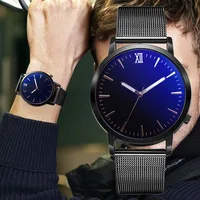 

Men Watches Black Design Mesh Watch Men Analog Alloy Quartz Wrist Watch Top Gifts Dropshipping relojes para hombre orologio uomo