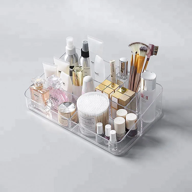 

2018 hot sales acrylic luxury makeup box storage containers organization, Clear