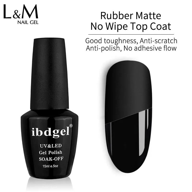 

Rubber Matte Top Coat UV Gel Nail Polish Non Wipe, Clear