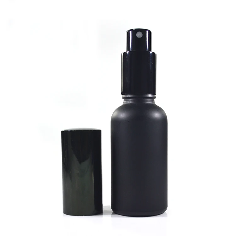
Free sample empty matte black 30ml 50ml 100ml refillable glass perfume spray bottle with aluminum spray pump cap 