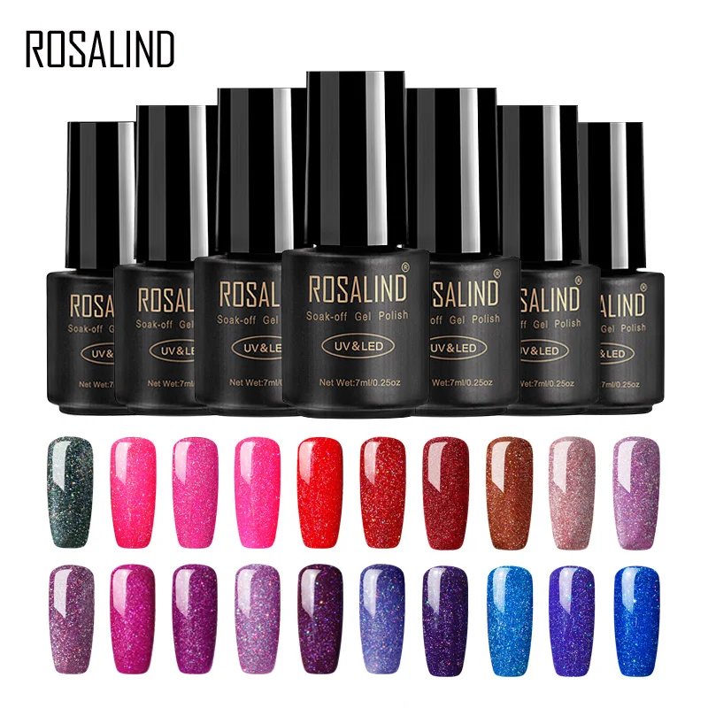 

Rosalind custom logo private label 7ml 29 colors nail art gel semi permanent soak off uv rainbow color gel polish, N/a