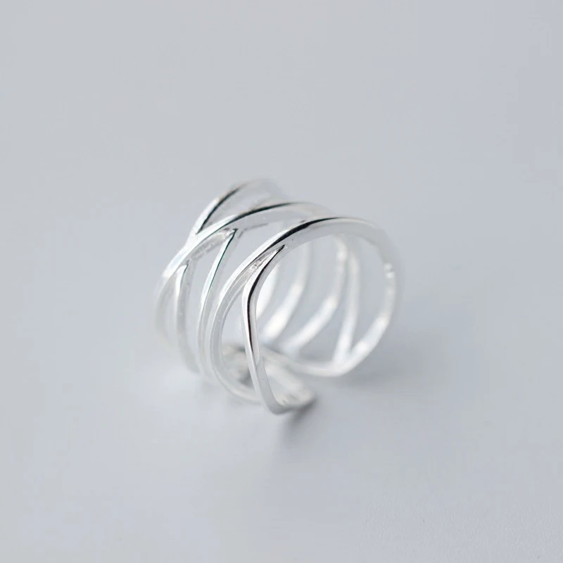 

Personalized Multi-layer Line 925 Sterling Silver Rings For Women Jewelry