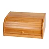 Bamboo bread box for kitchen counter Rolltop breadbox