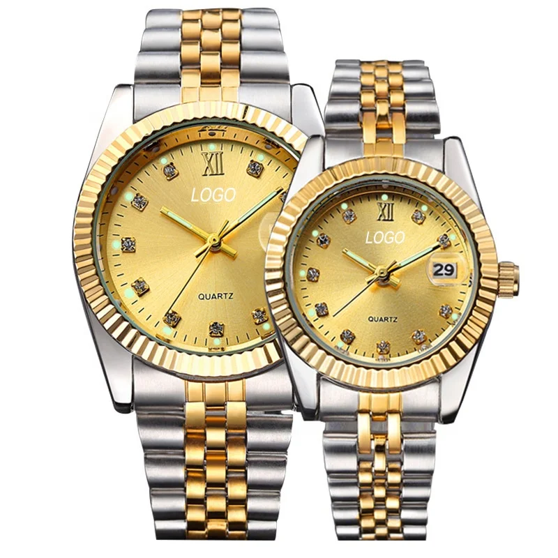 
Amazon explosion models couple watches, high end waterproof and wear resistant fashion gold watches  (62070369950)