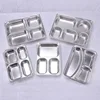 Hospital School Stainless steel 304 4 Compartment Divided Fast Food Deep Lunch Tray with C over