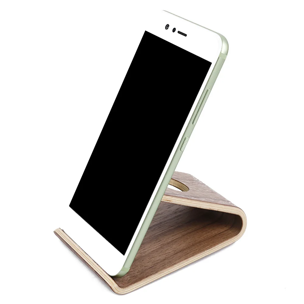 

Universal Wood Mobile Phone Holder Fashion Mobile Phone Stand Walnut Wood Phone Holder Multifunctional simple bracket, Natural wood color