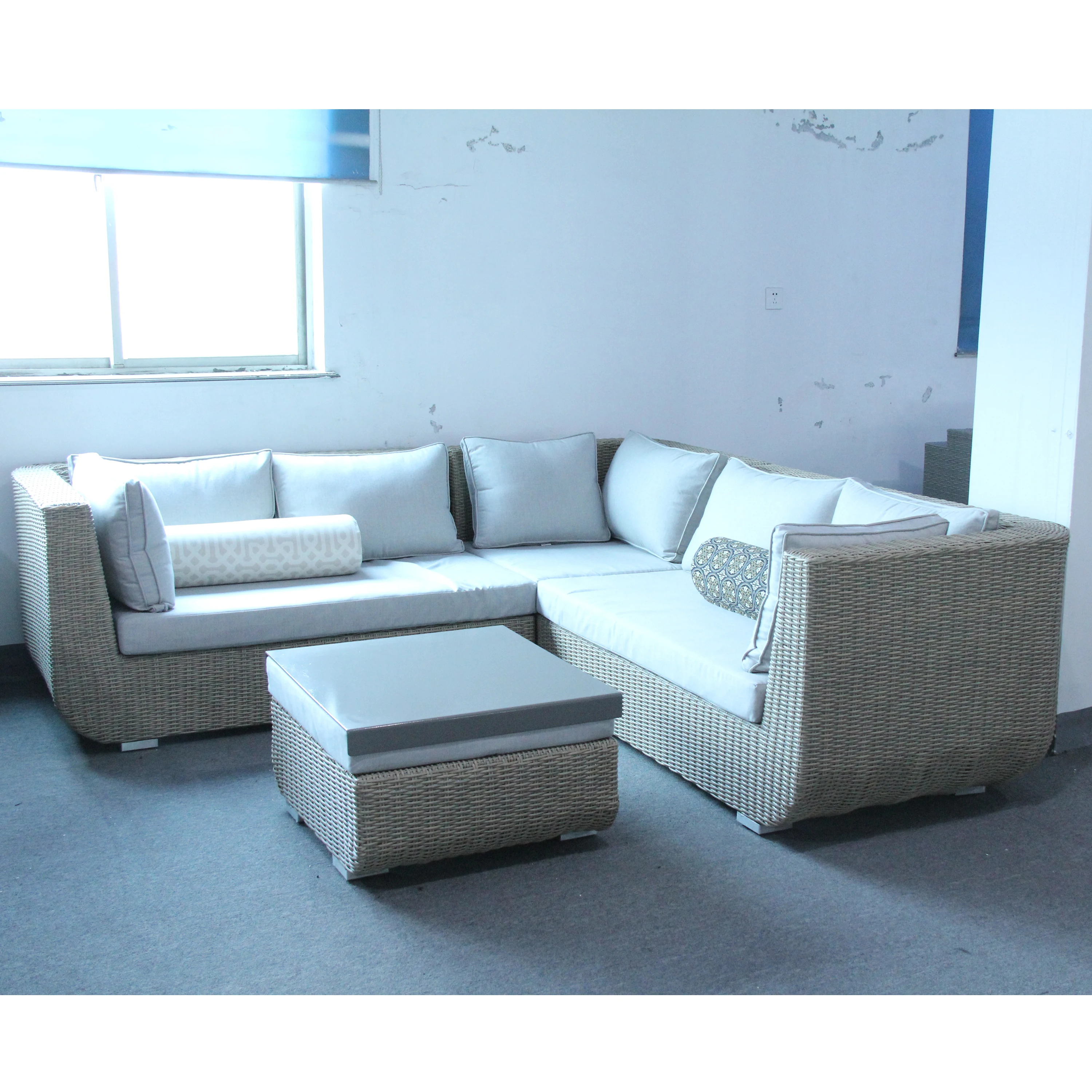 
Promotional high quality 4-piece corner patio garden furniture outdoor wicker couch sofa for sale 