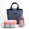 Personalize kid plastic square food container lunch box set