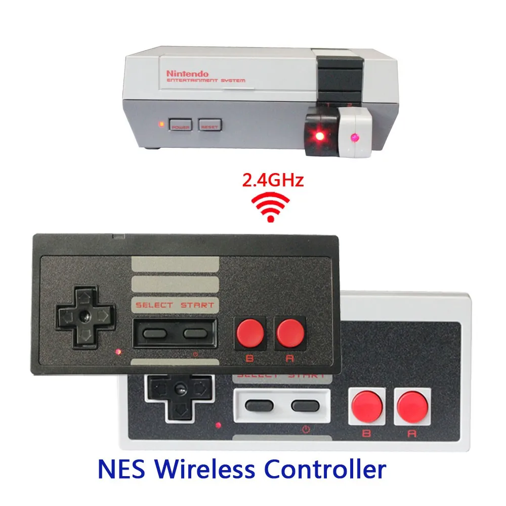

2019 Factory New Mini Classic Console NES Wireless Controller with USB Dongle for Nintendo Edition, Gray and black