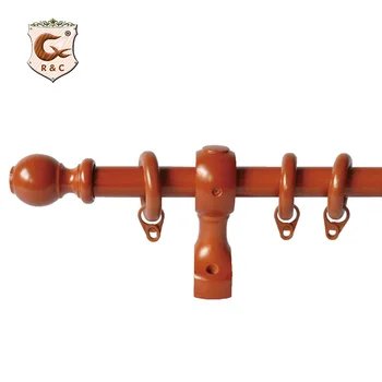 Pine Roundnew Design Wood Curtain Pole With Wooden Bracket Buy