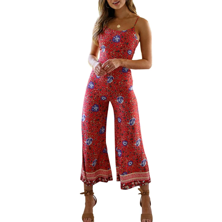 

Cheap Price Women Long Boho Jumpsuit Spaghetti Strap Body Jumpsuit, Mix color